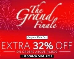 Myntra Grand Finale Offer: Flat 32% Extra Off on Men’s Clothing, Footwear & Accessories (Limited Period Offer)