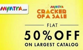 Myntra Diwali Cracker Sale: Flat 50% + Flat 30% Off on Men / Women Fashion Styles