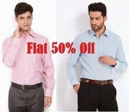 Men’s Formal Shirts – Min 50% discount starts from Rs.349 @ Myntra