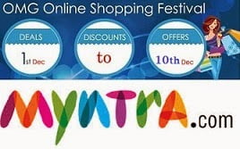 OMG Shopping Festival @ Myntra: Flat 30% Extra Discount on Men’s / Women’s Fashion Styles (Offer Valid till 10th Dec’14) 