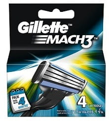 Gillette Mach3 Blades - 4 Cartridges