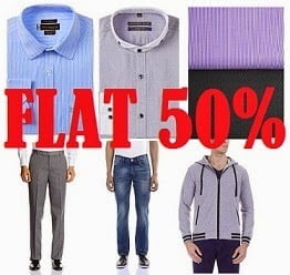 Minimum 50% off on Mens Branded Clothing