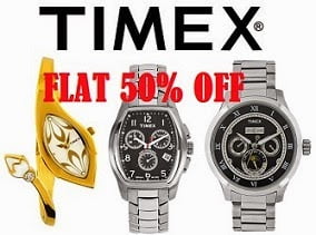 Flat 50% Off on Men & Women Timex Watches