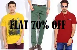 Amazing Offer: Flat 70% Off on Men’s Clothing @ Flipkart
