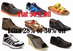 Branded Footwear - Flat 50% Off + Extra 28% or 30% Off