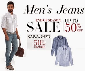 Mens Casual Shirts & Jeans / Trousers - Flat 50% Off or more