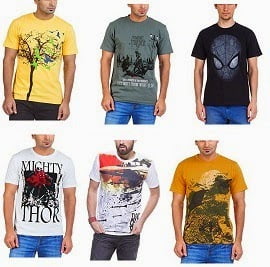 Men’s T-Shirts- Minimum 50% Off @ Amazon