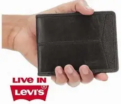 Levi's Men Black Genuine Leather Wallet