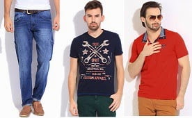 Flat 50% Off on Men’s Top Brand T-shirts and Jeans @ Flipkart