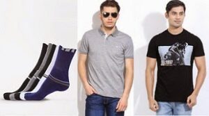 Men Polo T-Shirts, Round Neck T-Shirts & Socks - All below Rs.299