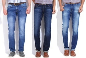 Flat 50% Off on Top Brand Mens Jeans (LEVI'S WRANGLER, LEE, PEPE, NUMERO UNO, NAUTICA)