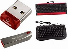 Sandisk 8GB Pen Drive & Portable USB Multimedia Keyboards
