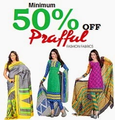Min 50% Off on Prafful Sarees & Dress Material