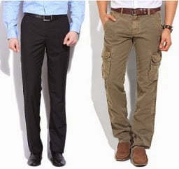 Jeans, Trousers for Men (Arrow, Provogue, Genesis, IZOD & more) under Rs.999