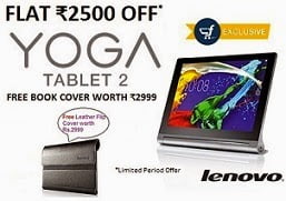 Lenovo Yoga 3 8-inch (2 GB RAM) 16 GB 8 inch with Wi-Fi + 4G for Rs.12990 @ Flipkart