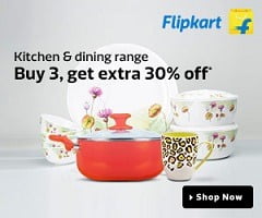Kitchen, Dining & Home Utilities: Buy 2, Get Extra 5% OFF; Buy 3, Get Extra 7% OFF @ Flipkart