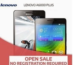 No Registration: Buy Lenovo A6000 PLUS for Rs.7499 @ Flipkart