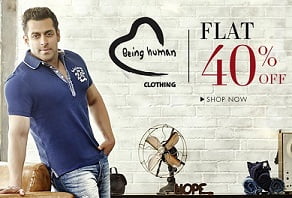 Great Deal: Being Human Men’s Clothing – Flat 40% Off @ Amazon