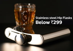 Stainless Steel Hip Flasks – Below Rs.299 (Up to 75% Off) @ Flipkart
