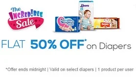 Baby Diapers - Flat 50% off