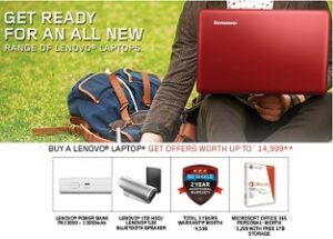 Back to College Offer: Buy a Lenovo Laptop Get Offers up to Rs.14999 (2 Extra Warranty, 1TB HDD or Bluetooth Speaker for Rs.499 | Power Bank for Rs.499) @ Amazon