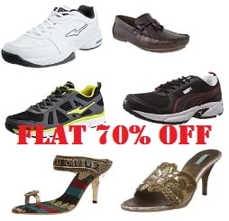 Great Discount: Flat 70% Off on Men’s & Women’s Footwear @ Amazon