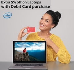 Multiple Offers on Laptops + Extra 5% Off with VISA Debit Cards @ Flipkart