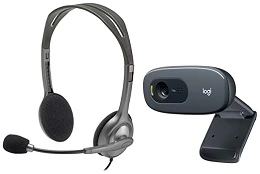 Logitech C270 HD Webcam and Stereo Headset