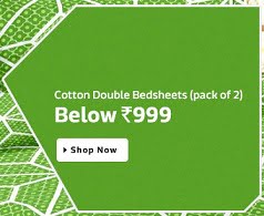 Cotton Double Bedsheet Combo (Pack of 2) below Rs.999 @ Flipkart