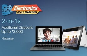 Get Additional Discount up to Rs.3000 on Lenovo Laptops @ Amazon