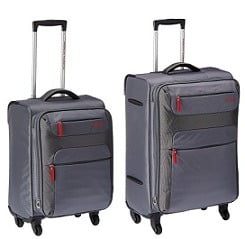 American Tourister Ski Polyester 55Cms Grey Soft Sided Suitcase