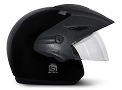 Vega Cruiser Open Face Helmet with Peak (Black, M)