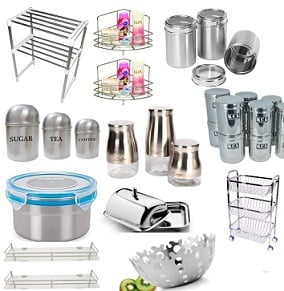 Kitchen Utilities: Min 50% Off on Container, Jars, Racks & Shelves, Baskets, Trolley