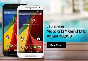 Now Available – Moto G (2nd Gen) 4G LTE(Black, 16 GB) for Rs.8999 @ Flipkart