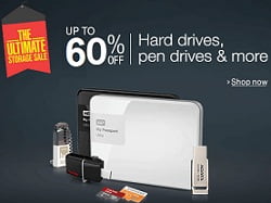 Up to 60% Off on Memory Cards, Pen Drives, Hard Drives @ Amazon 