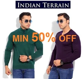 Indian Terrain Men’s Winter Wear – Minimum 50% Off @ Flipkart