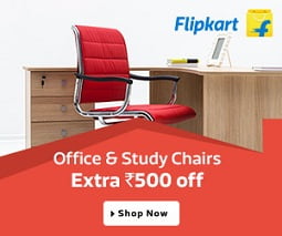 Extra Rs.500 Off on Office & Study Chairs @ Flipkart (Limited Period Offer)