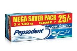 Pepsodent Expert Protection Complete Toothpaste Value Saver Pack 2X140 gm worth Rs.193 for Rs.135 Only @ Amazon