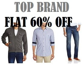Flat 60% Off on Men’s Top Brand Clothing @ Amazon (Limited Period Offer)