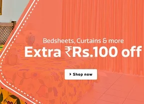 Home Furnishing: Up to 87% Off on Bedsheet, Blankets, Cushions, Towels, Curtains (Rs.100 Extra Off) @ Flipkart
