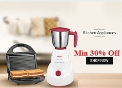 Kitchen Appliances: Min 30% Off on Mixer Grinder, Sandwich Maker, Roti Maker, Induction Cooktop, Air Fryer