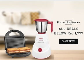 Kitchen Appliances (Mixer Grinder, Hand Blenders, Electric Kettle & more) – All Below Rs.1999 @ Amazon