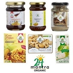 24 Mantra Organic Pulses, Cereals, Jam, Honey, Spices Up to 40% Off starts Rs.20 @ Amazon
