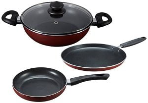 Prestige Omega Deluxe Induction Base Non-Stick Kitchen Set, 3 Pieces for Rs.1899 @ Amazon