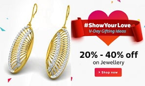 Valentine Day Gift Idea: Flat 20% to 40% Off on Diamond & Gold Jewellery @ Flipkart