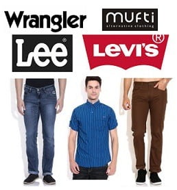 Top Brand (Wrangler, Lee, UCB, Levis, Mufti) Mens Clothing - Flat 50% to 80% Off