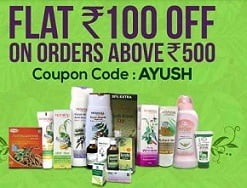 Patanjali Products : Get Rs.100 Off on Min cart Value of Rs.500 or above @ 1mg