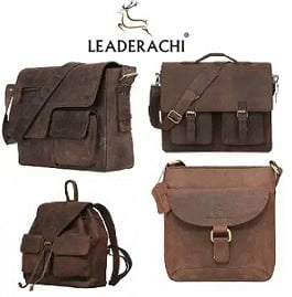 Leaderachi Genuine Vintage Hunter Leather Messenger Bags - Minimum 60% Off