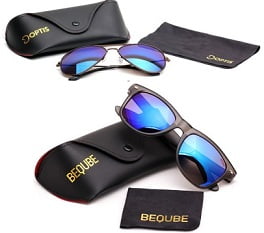Optis & Beqube Sunglasses (Aviator & Wayfarer) - Flat 76% - 81% Off