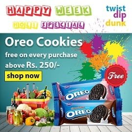 FREE OREO COOKIES on Purchase above Rs.250 @ Bigbasket